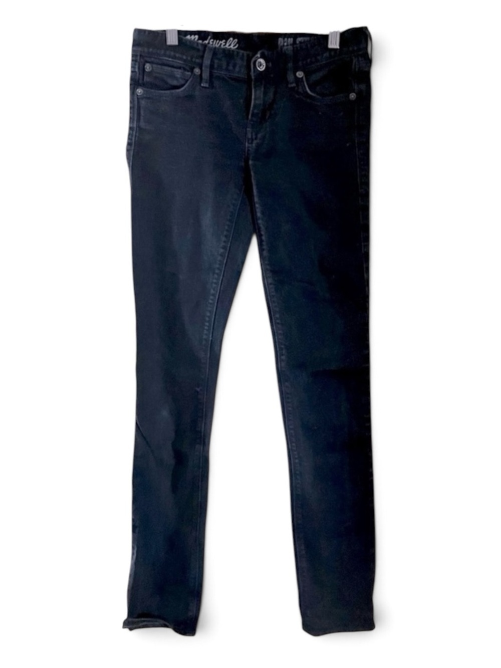 Madewell Dark Black Rail Straight Long Jeans